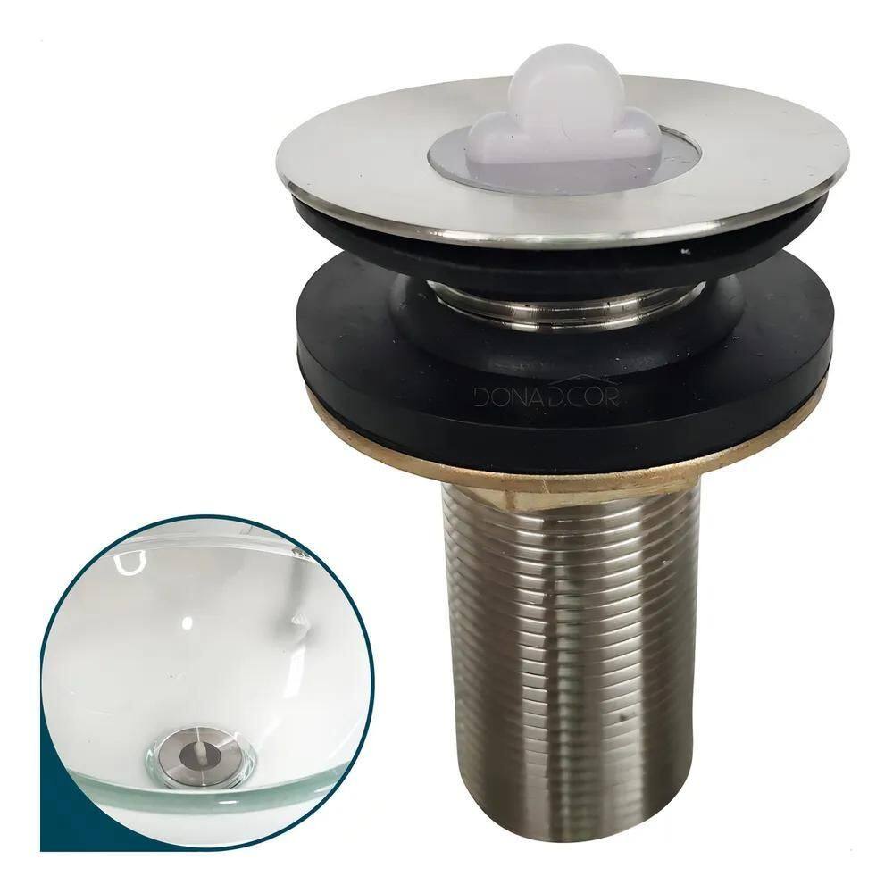 10X Dona D.Cor Valvula Inox 7/8 Inox Banheiro Ralo Pia 3Cm