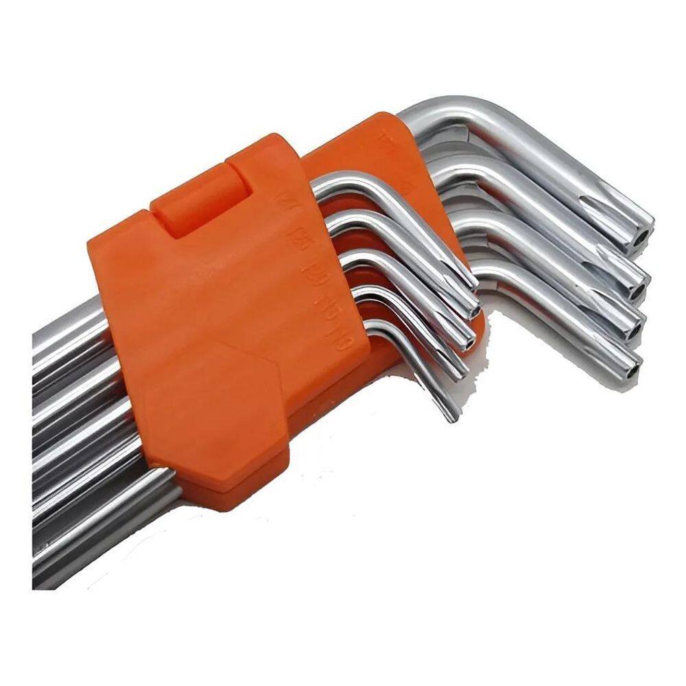 10X Jogo De Chaves Torx Com Cabo Longa Furo Automotiva Tork