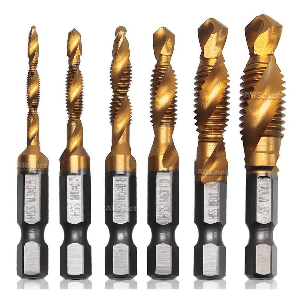 10X Kit Jogo 6 Broca Macho Fura E Faz Rosca Aço Rápido Espi