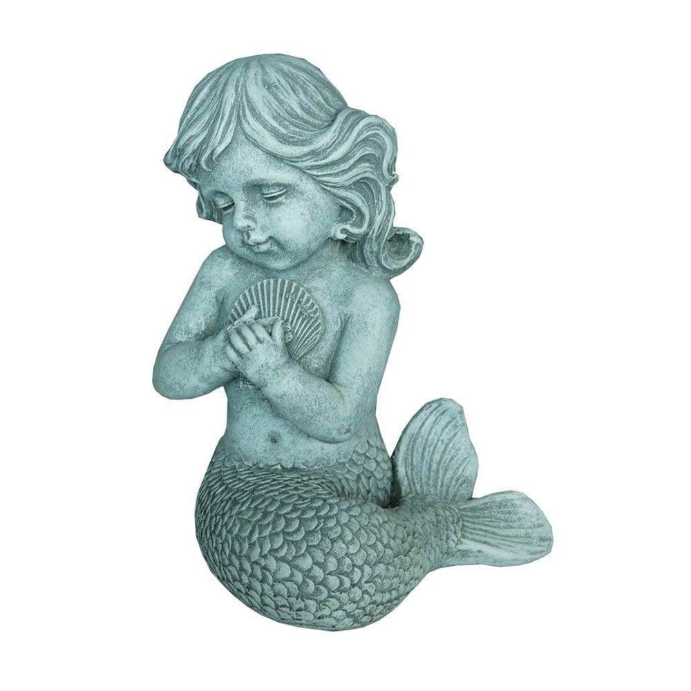 Estatueta Hi-Line Gift Ltd Mermaid Kneeling Grey Finish