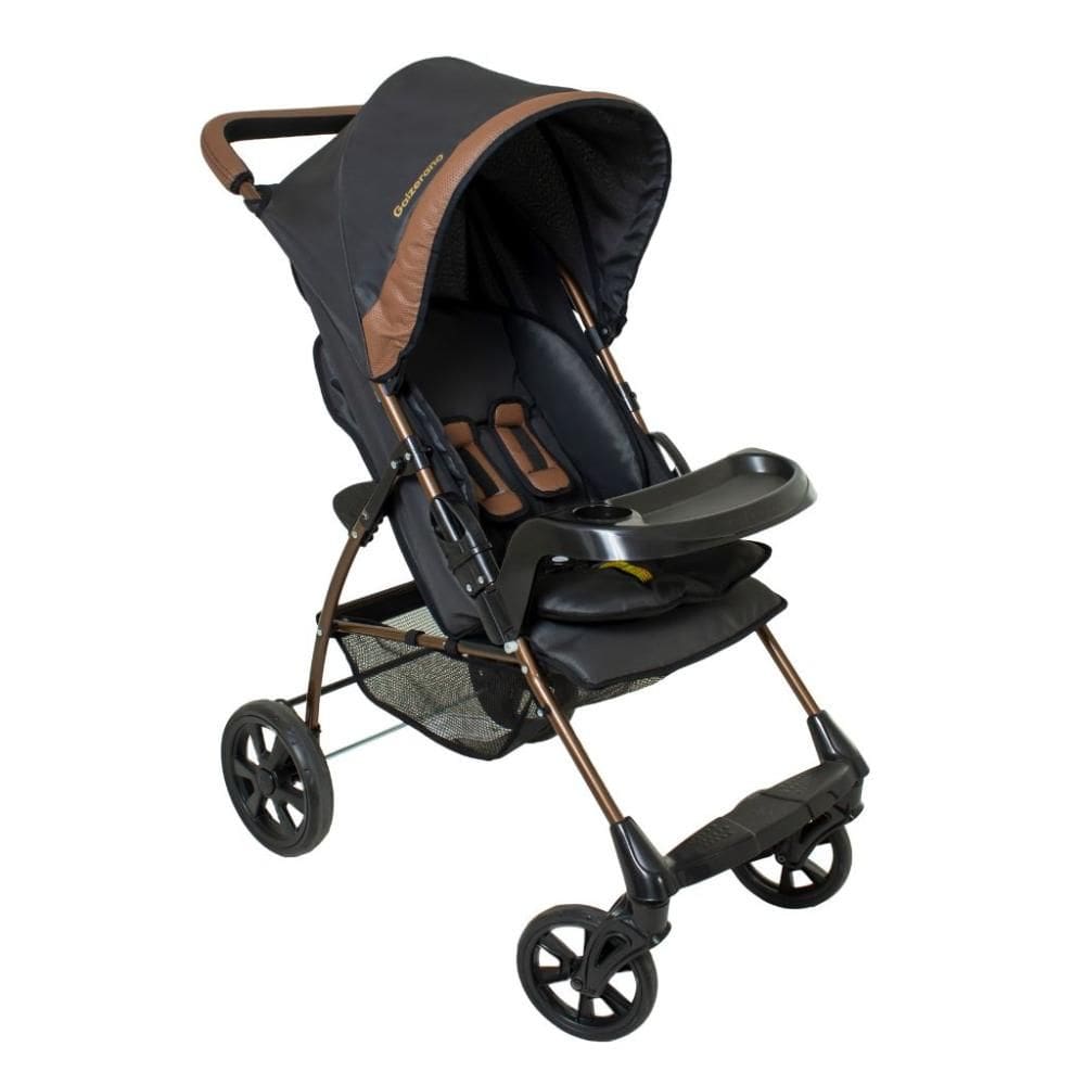 Carrinho de Bebê Romano Preto e Cobre - Galzerano