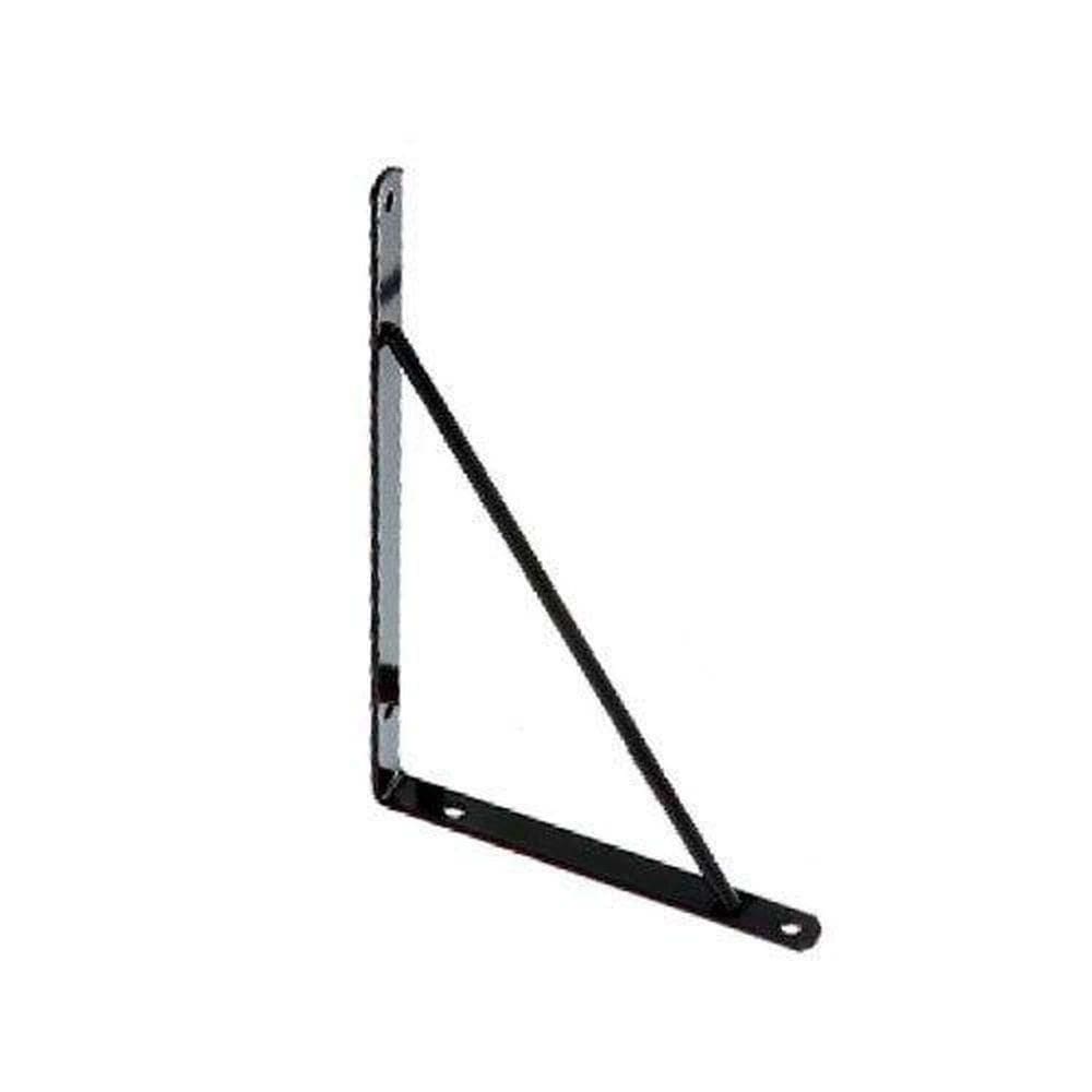 Cantoneira Mão Francesa 17cm Preta - Suporte De Prateleiras Triangular Para Madeira, Vidro Ou Mdf