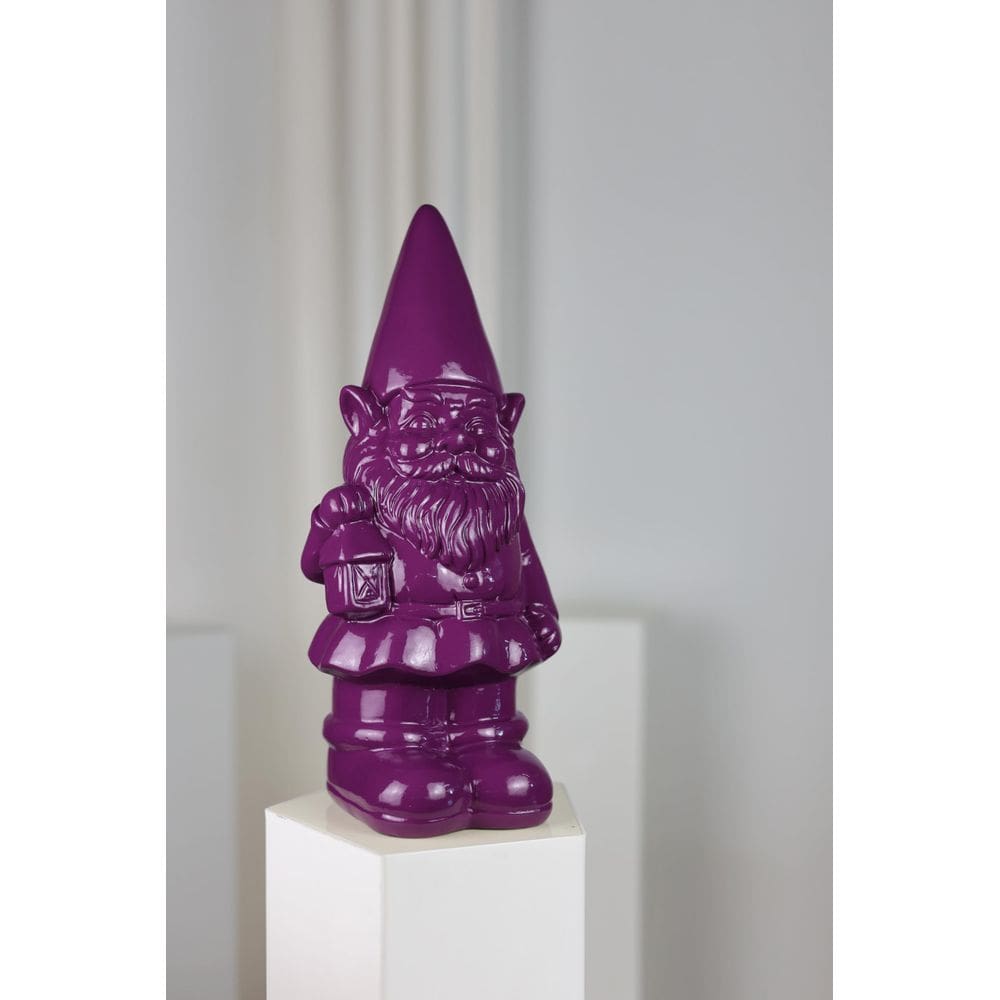 Garden Gnome Statue Hi-Line Gift Ltd Polyresin Purple 16 cm