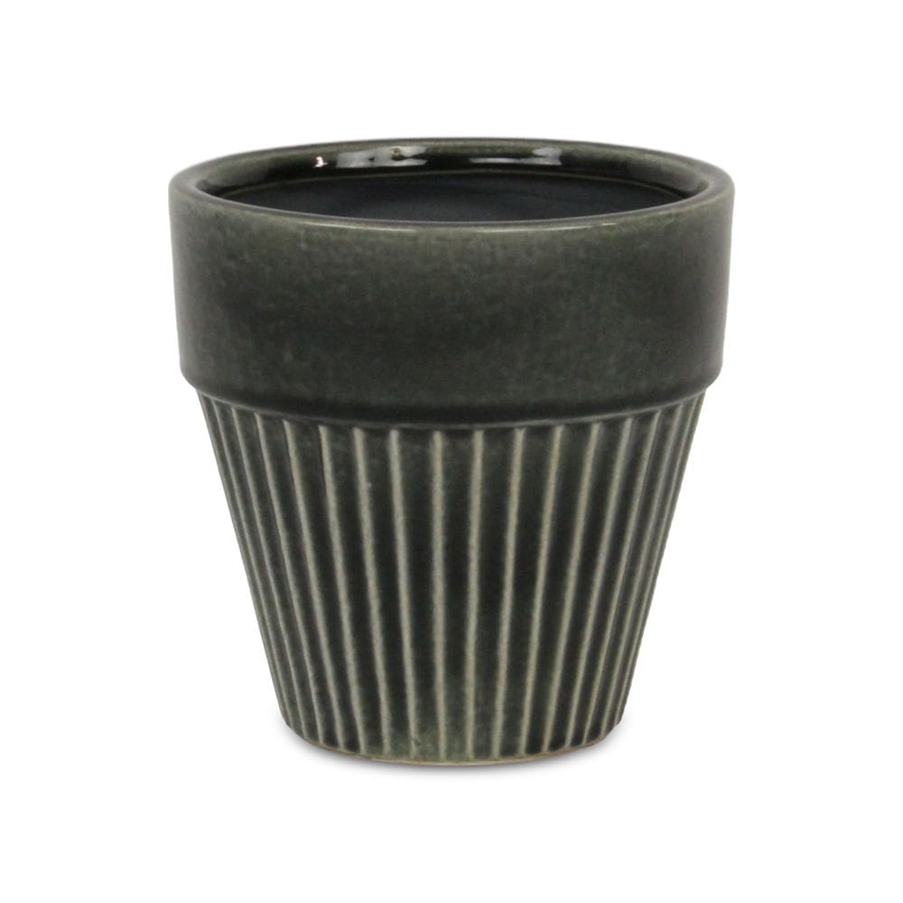 Vaso de cerâmica Planter Cheung`s Corseta grande cinza escuro