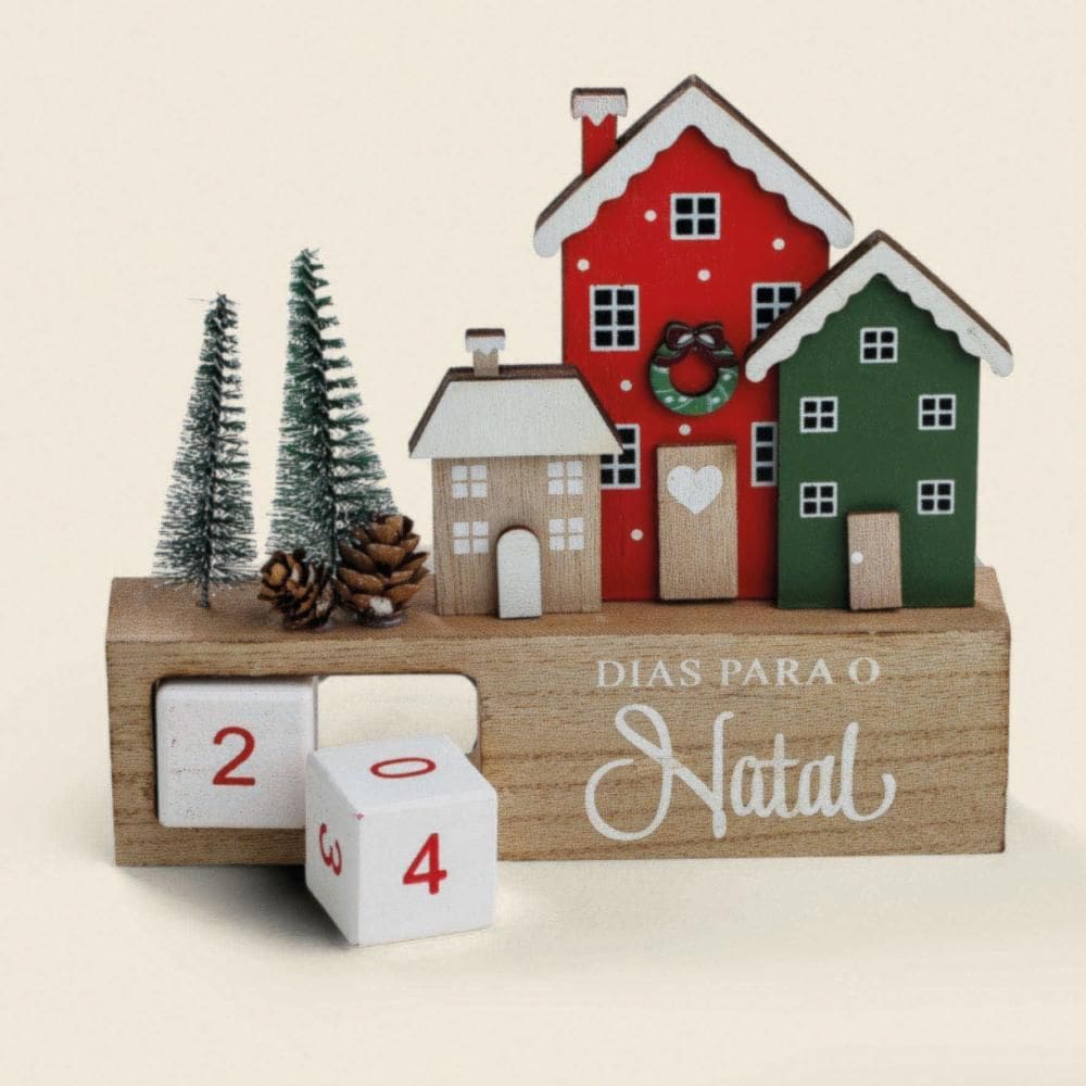 Calendário de Advento Rustic Mdf 18x16cm - A\\CASA