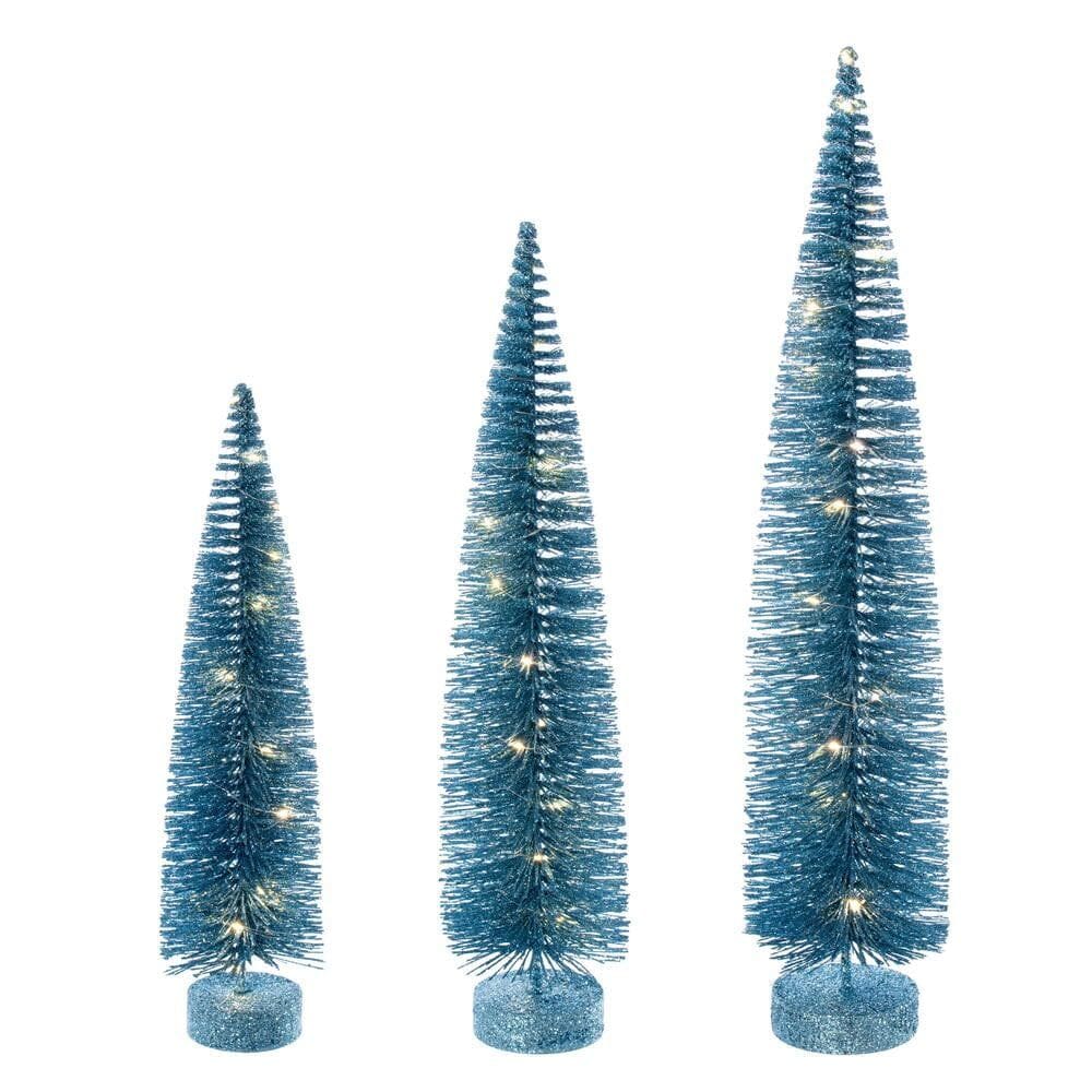 Árvore de escova de mamadeira artificial Vickerman LS240332WWBO Baby Blue