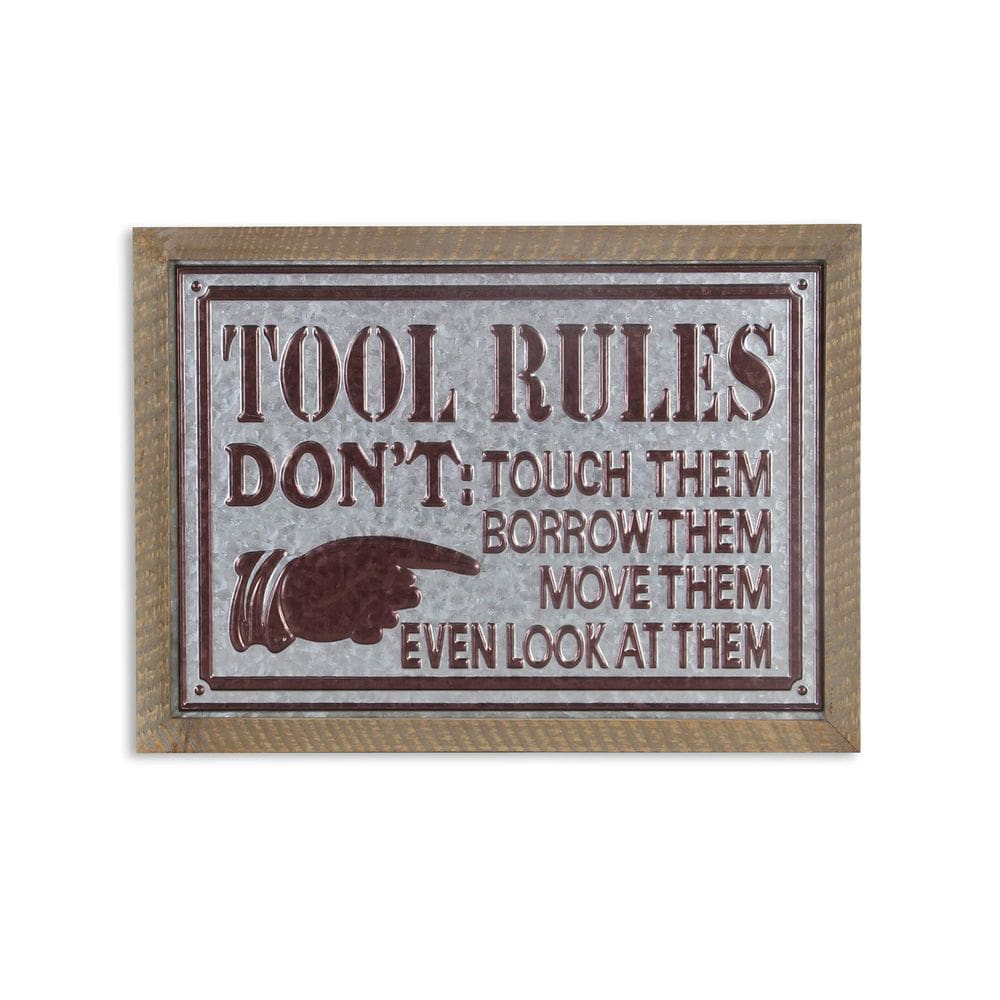 Placa decorativa Cheung`s Farmhouse Tool Rules Brown