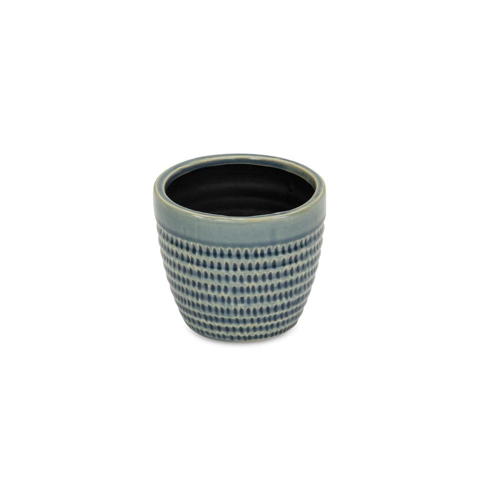 Planter Cheung`s Idola Blue Ceramic Cônico Médio