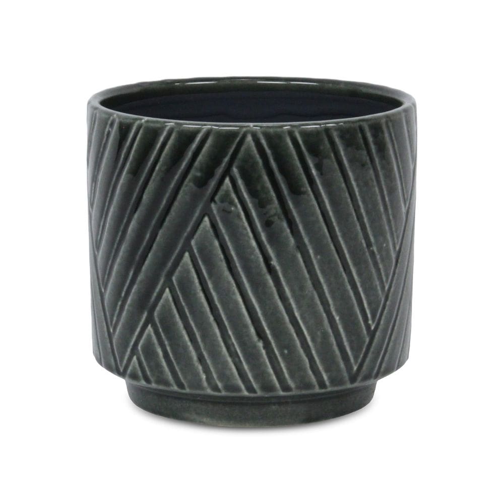 Vaso de cerâmica Planter Cheung`s Parlora grande cinza escuro