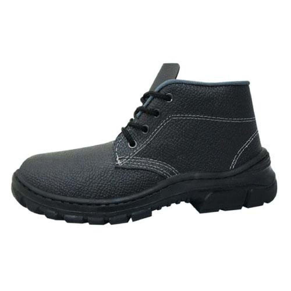 Botina Couro Preta Cadarço Nº 45 - Solado Pu - Imbiseg