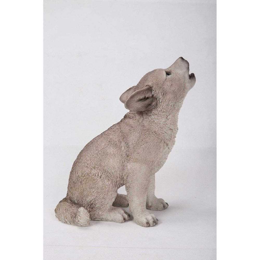 Figura de Lobo aullador cachorro Hi-Line Gift Ltd de poliuretano