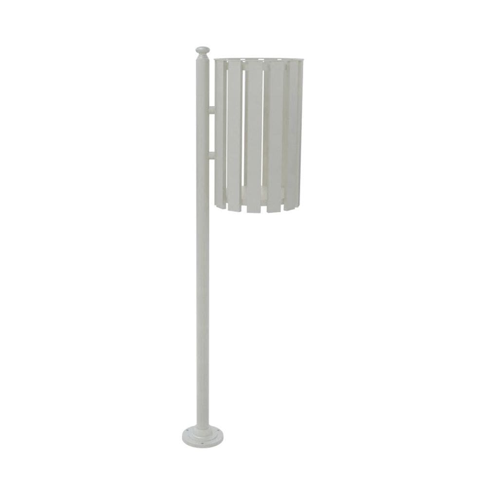 Lixeira de Rua Pátios Parques Simples Tubular Bege 151cm