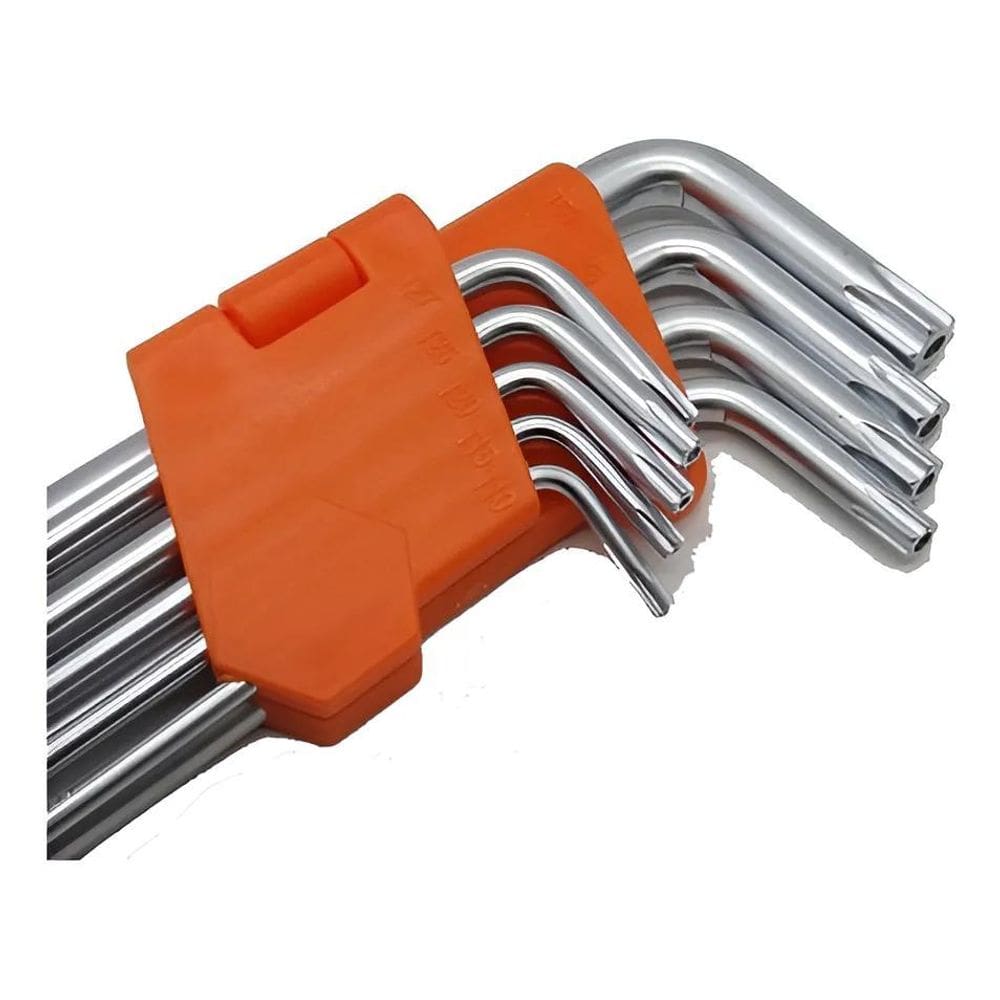 10X Jogo De Chaves Torx Com Cabo Longa Furo Automotiva Tork