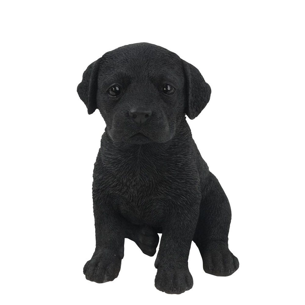Estátua de cachorrinho de labrador preto Hi-Line Gift Ltd Polyresin