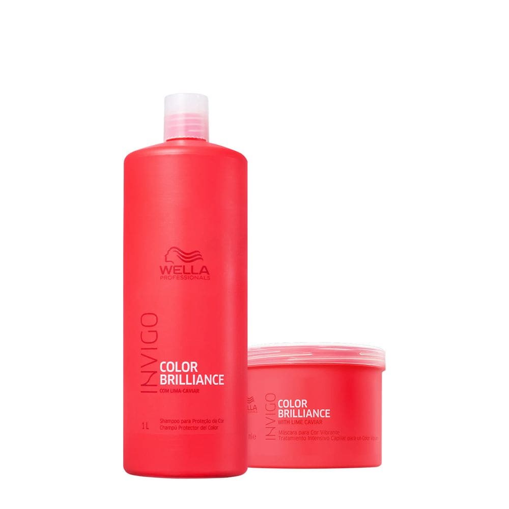 Kit Wella Invigo Color Brilliance Shampoo 1l + Máscara 500g