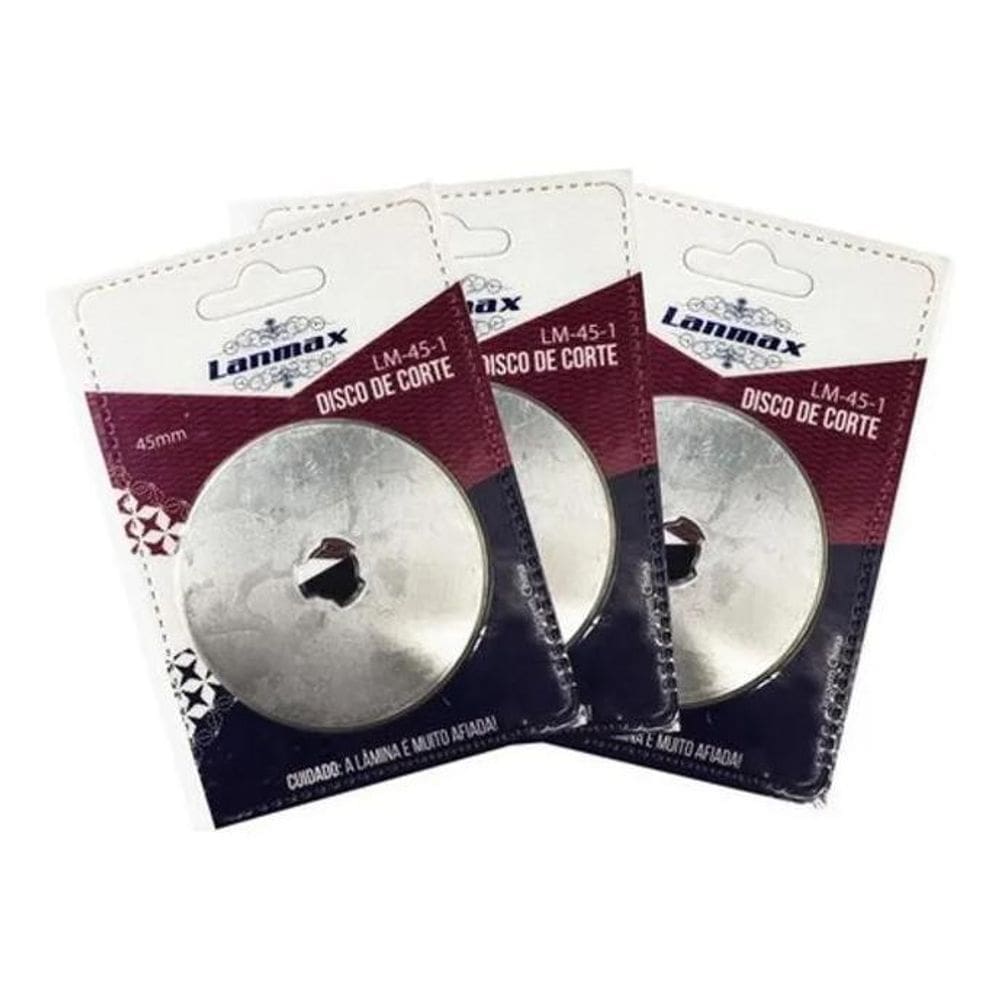 10X Kit Refil 3 Lâminas Cortador Circular Patchwork Artesan