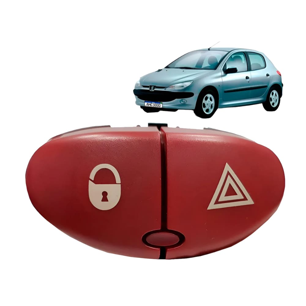 Botão Pisca Alerta Trava Peugeot 206 1999 A 2010 autêntico Vermelho 40377877