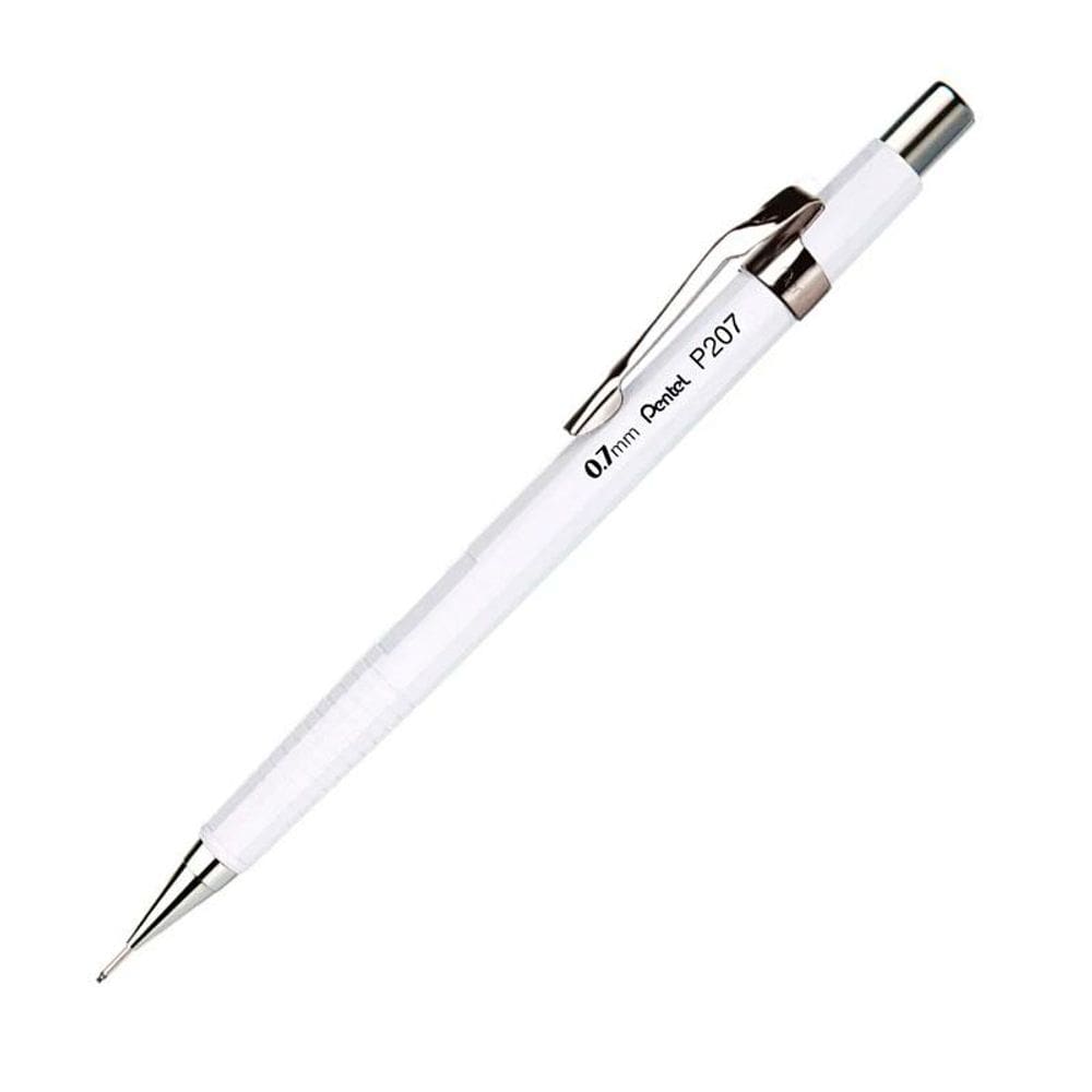 Lapiseira 0.7mm P207 branca Pentel
