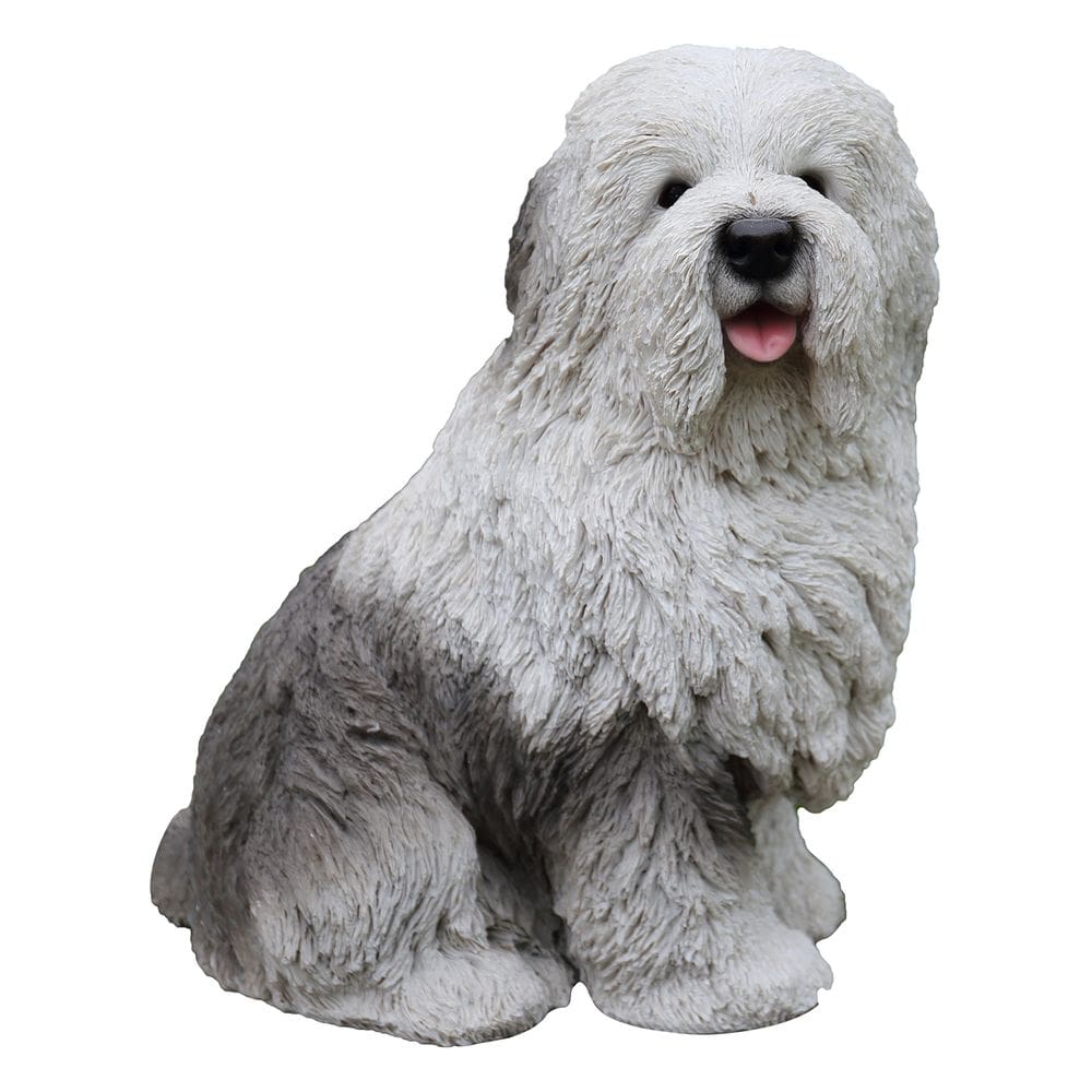 Estátua de cão pastor inglês antigo Hi-Line Gift Ltd Polyresin