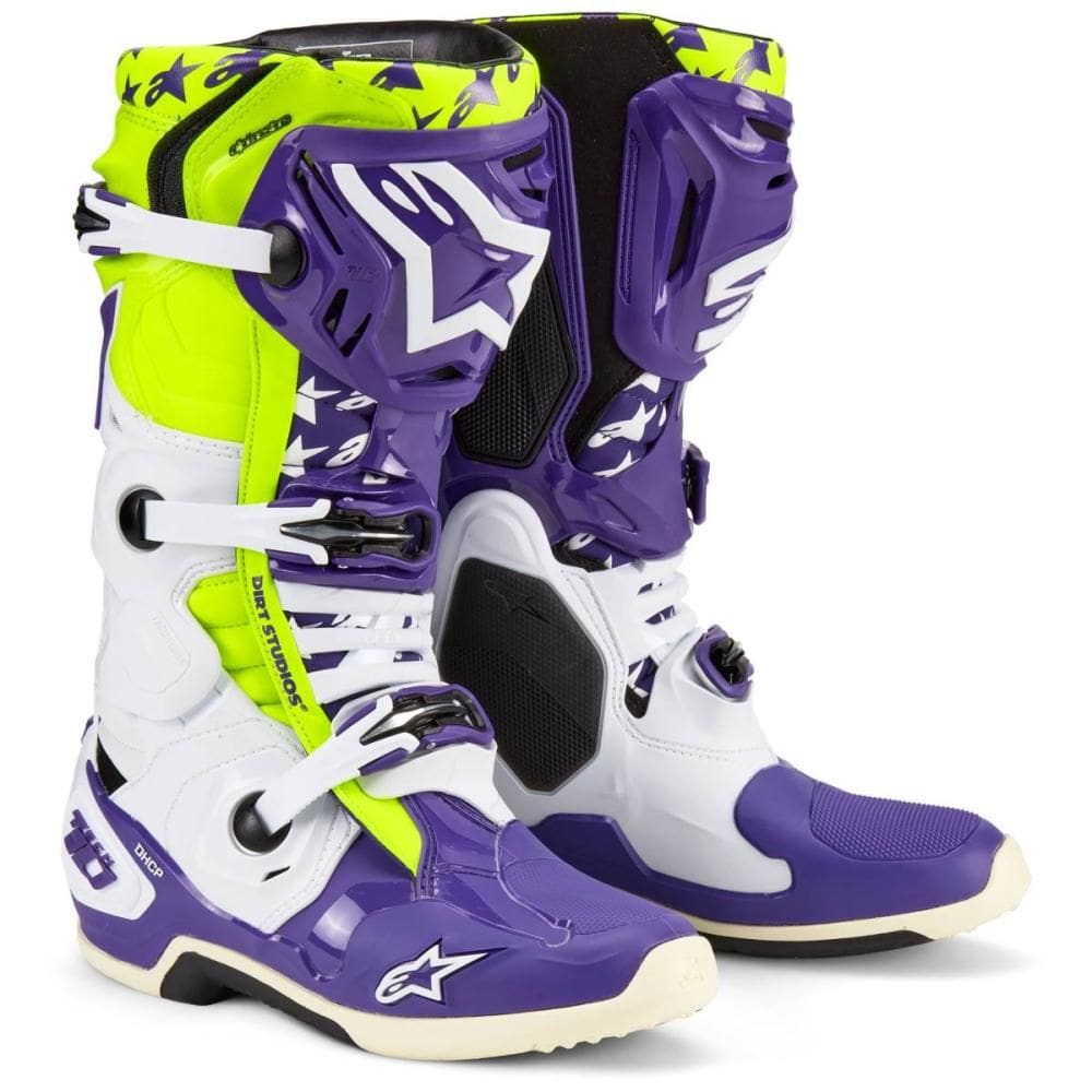 Bota Alpinestars Tech 10 Roxo/Amarelo