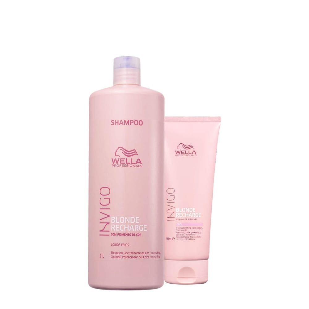 Kit Wella Professionals Invigo Blonde Recharge Shampoo Condicionador 200 (2 produtos)