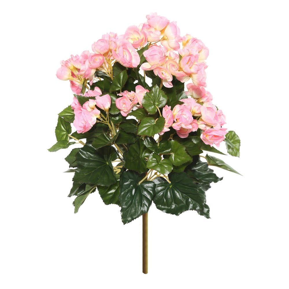 Arbusto de begônia rosa artificial de 39 cm Vickerman Faux Flowers