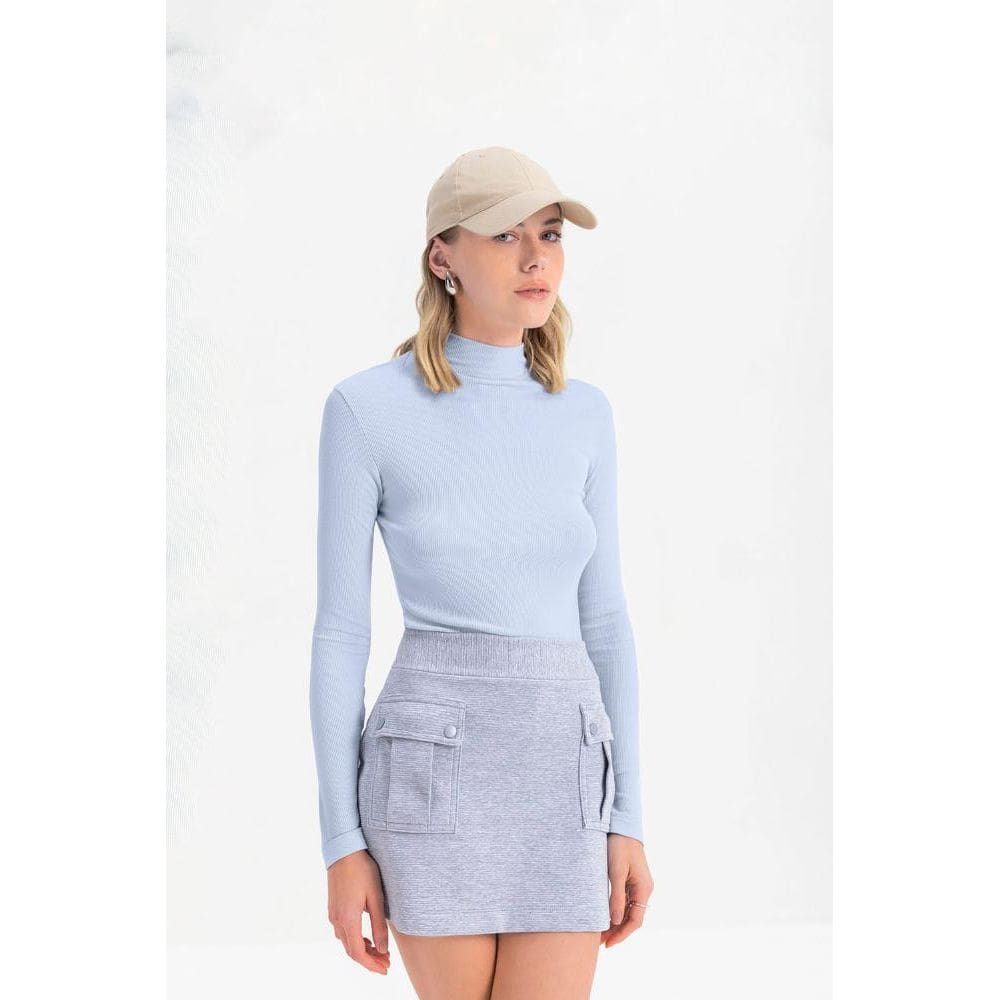 Blusa feminina gola alta em ribana Essendi