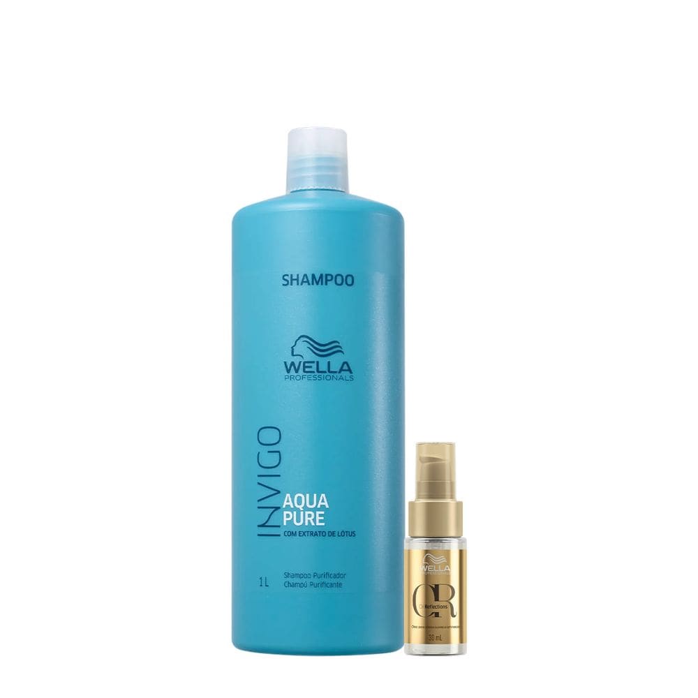 Kit Wella Professionals Invigo Aqua Pure Reflections Shampoo Oil 30 (2 produtos)