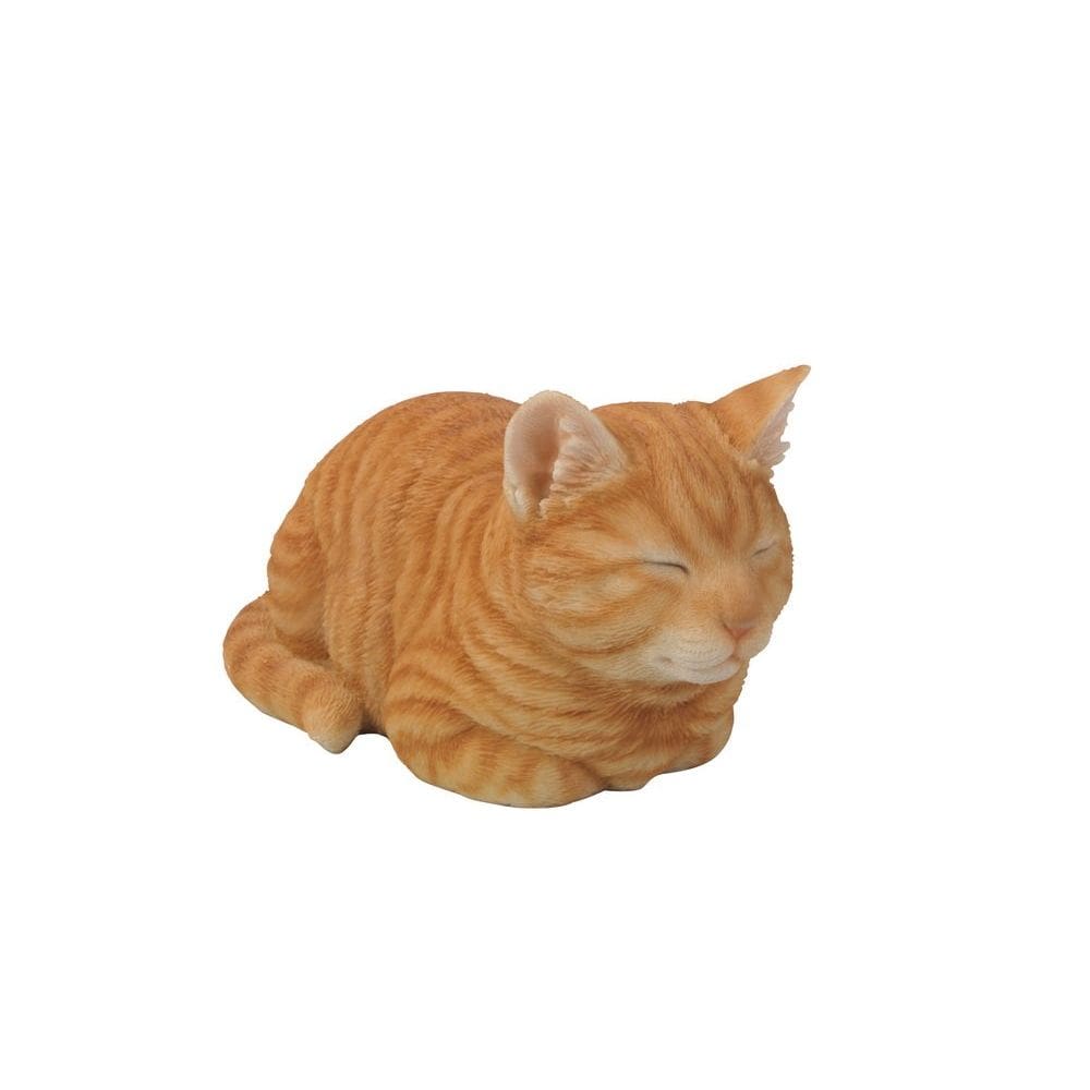 Estatueta Hi-Line Gift Ltd Tabby Sleeping Cat Orange