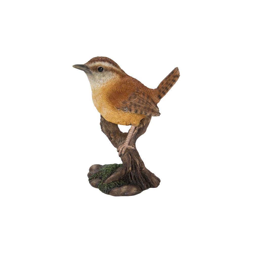 Estatueta de presente de alta linha Carolina Wren Bird on Stump