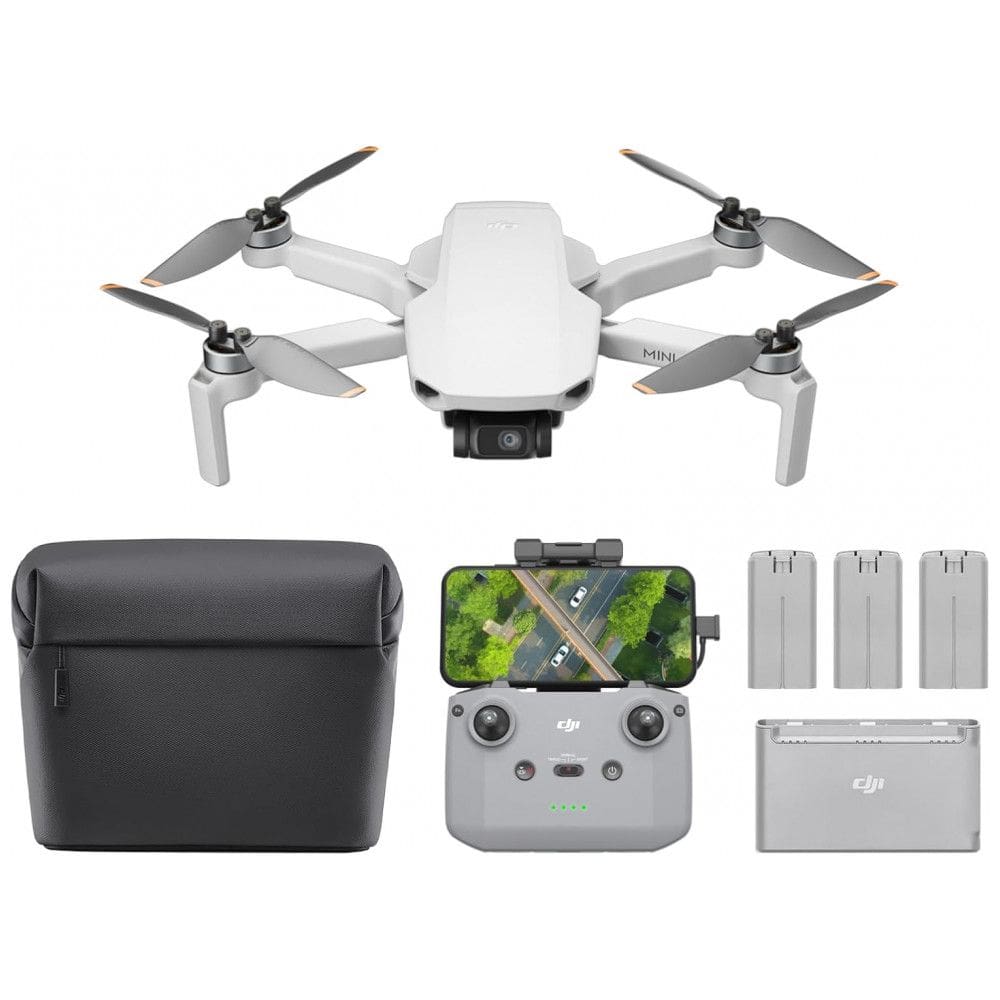Combo DJI Mini 4K Fly More, Drone com Câmera 4K UHD para Adultos, Autonomia de Voo de até 93 Min, Transmissão de Vídeo 10km e Recursos