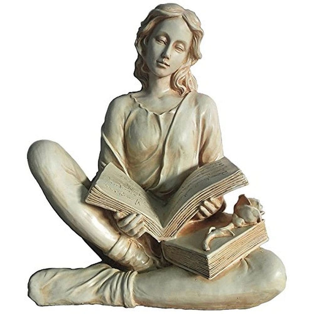Escultura, presente de alta linha, mulher lendo livro, 20 cm H