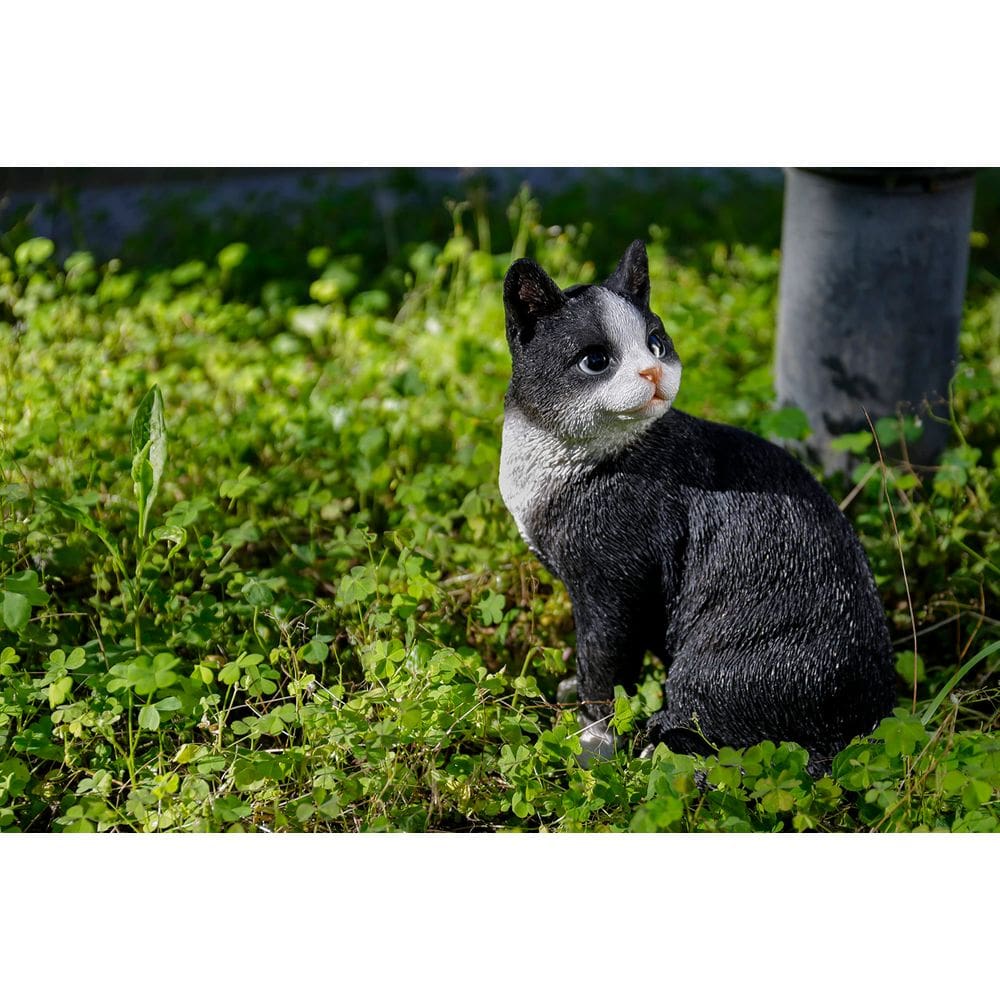 Estatua de Jardín Gato Negro de Hi-Line Gift Ltd. en Poliresina