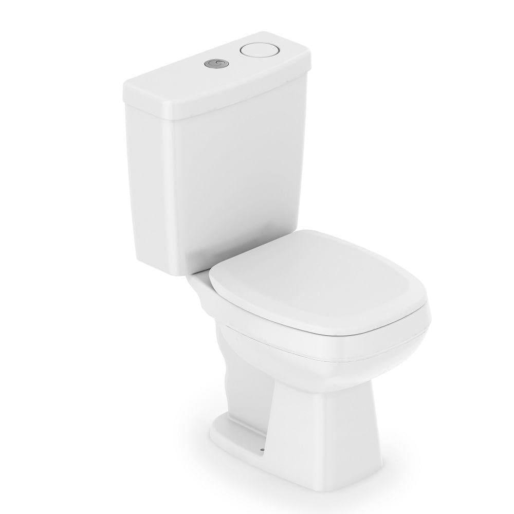 Kit Vaso Sanitário Celite City Branco Com Caixa Acoplada e Acessórios 1207230010300/1207230011300