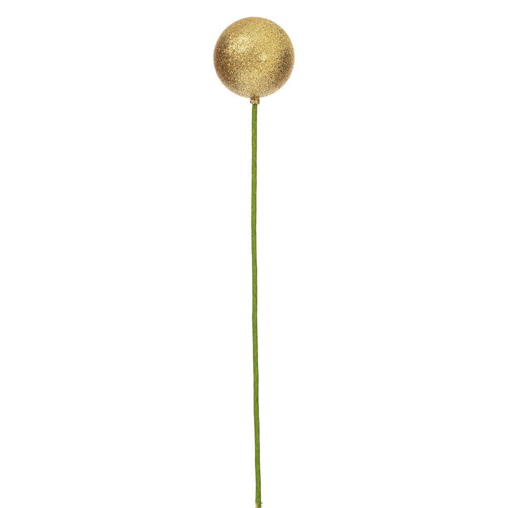 Escultura Vickerman 7,5 cm x 46 cm Gold Glitter Ball Stick