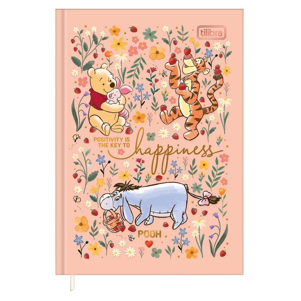 Caderneta (Pequena) Costurada Petit Ursinho Pooh 96 Folhas Decoradas 10,5 cm x 14,8cm - Tilibra | Papelaria | Disney |