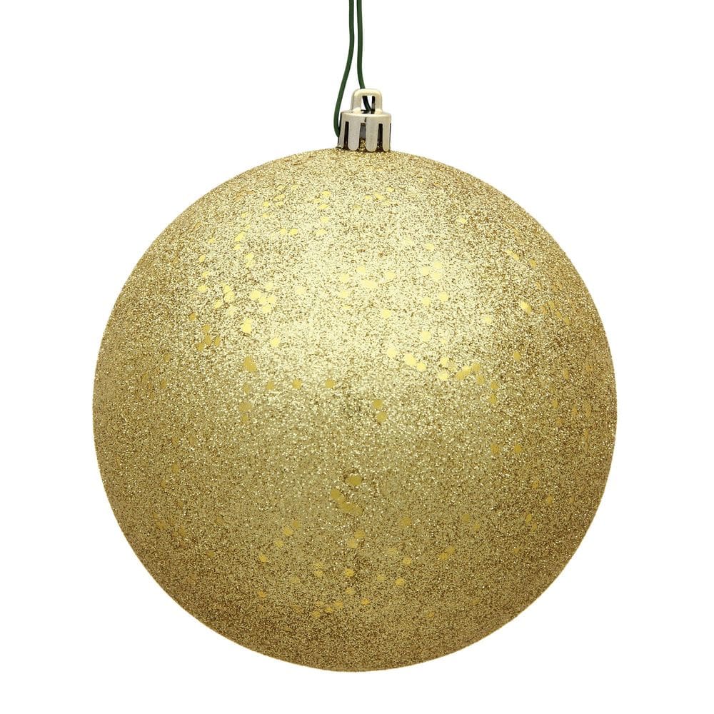 Enfeite suspenso Vickerman, bola de lantejoulas douradas de 30 cm