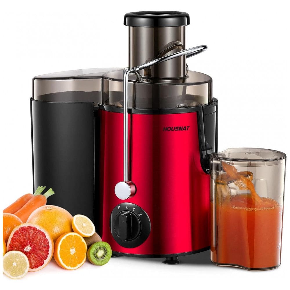 Extrator de Sucos HOUSNAT, Centrífuga com Motor de 400 W, Amplo Tubo de 65mm para Frutas e Vegetais Inteiros, Extrator de Suco com 3