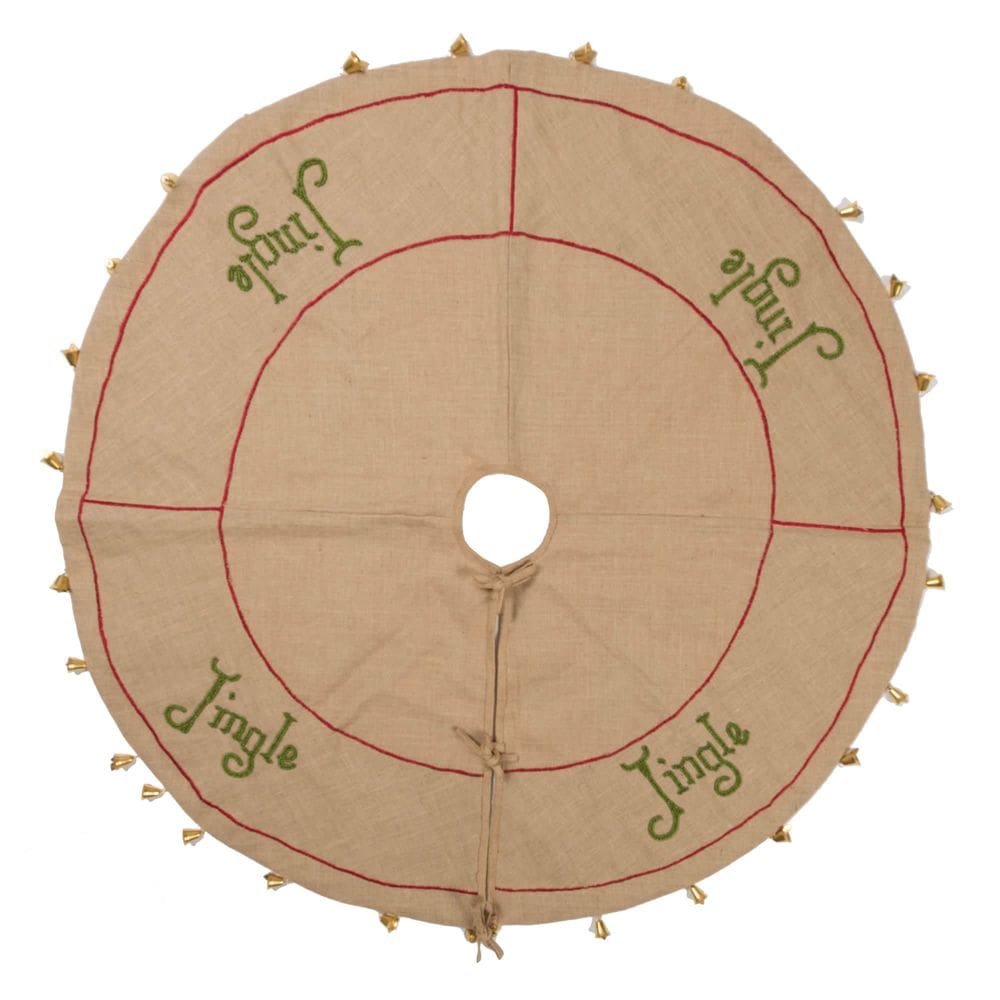 Saia de árvore Vickerman Burlap 60” Jingle Bell Trim