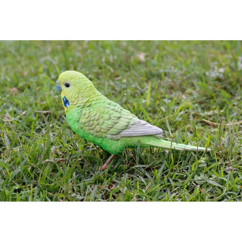 Estatueta Hi-Line Budgerigar Green Iron Foot Polyresin