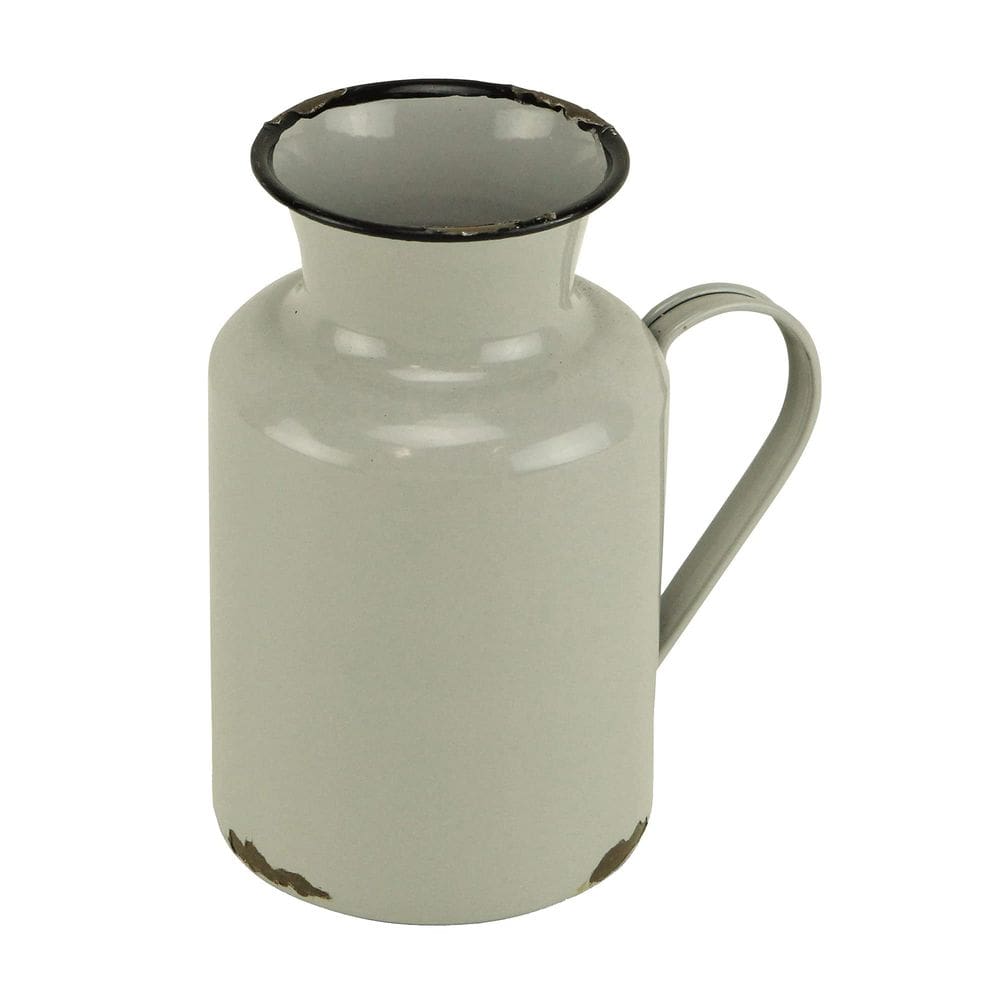 Alça de metal lacada cinza com borda preta da Pitcher Cheung