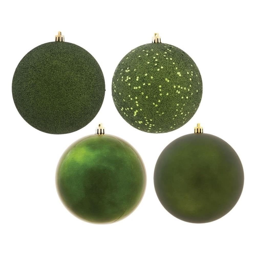 Pacote com 60 ornamentos de bola verde musgo Vickerman de 2,4”
