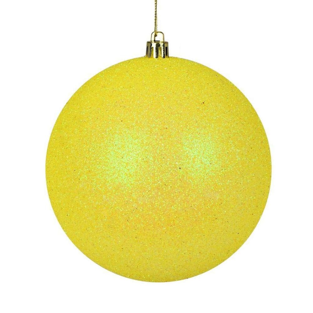 Adorno Colgante Vickerman Bola de Brillo Amarilla 15 cm Paquete de 4