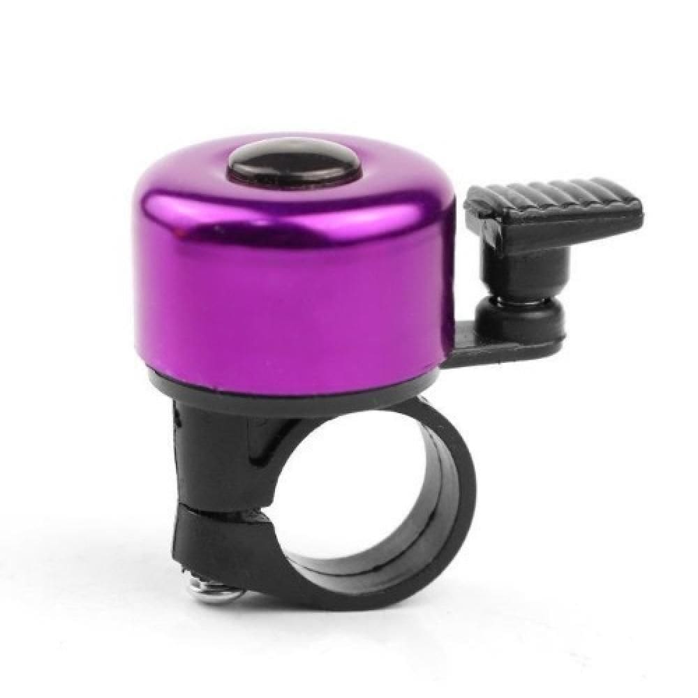 Campainha Vintage Bicicleta Aço Resistente Cromado Adulto Infantil Barulho Aviso Roxo