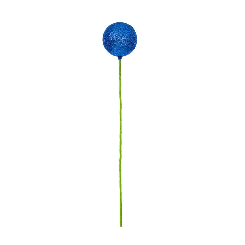 Escultura Vickerman Blue Glitter Ball Ornament Stick 7,5x46cm