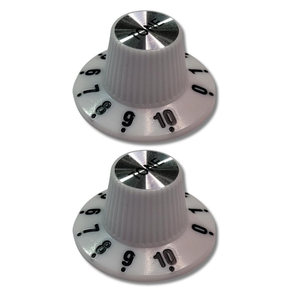 Kit 2 Knob White Guitarra Vintage 2 Tone Branco
