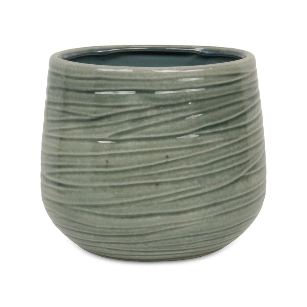 Vaso verde de cerâmica Fairloam X-Large da Planter Cheung