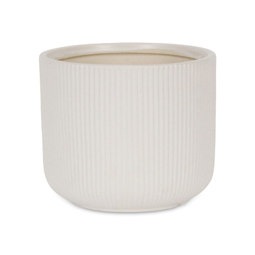 Vaso grande de cerâmica branca redondo Planter Cheung Currula