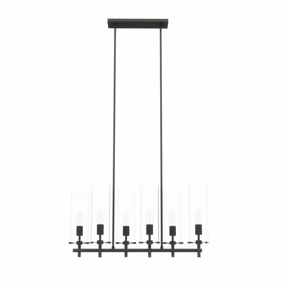 Candelabro Modway Skylark de 6 luzes em vidro preto transparente