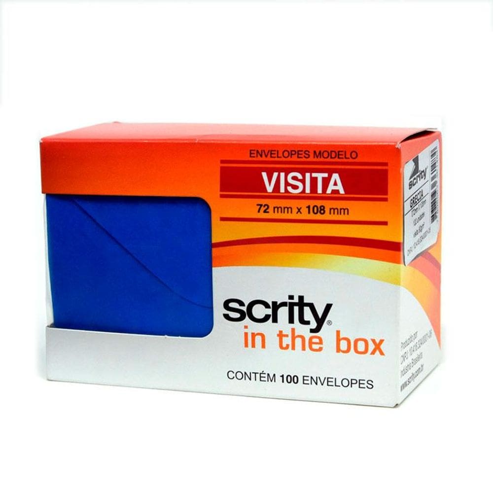 Envelope Color Plus Grécia 72x108mm 100und Scrity